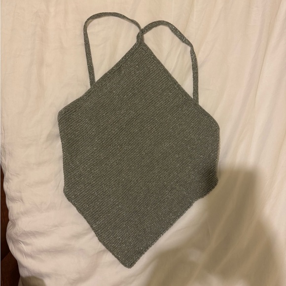 Zara LIKE NEW silver open back knit top small s - Picture 5 of 7